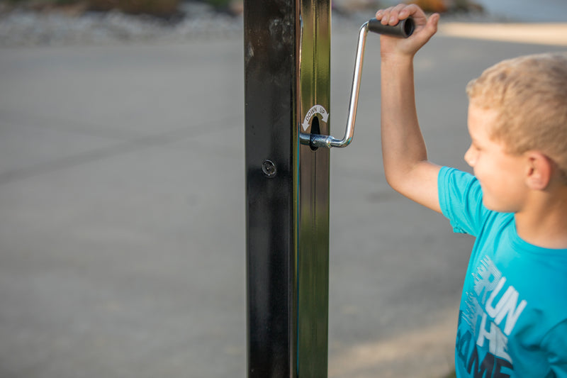 actuator handle is kid friendly easy to use handle for raising and lowering basketball hoop 