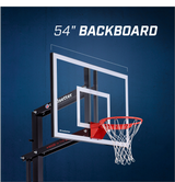 Basketball hoop with 54-inch backboard on a blue background