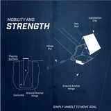 goalsetter captain basketball hoop - mobility and strength simply unbolt to move goal