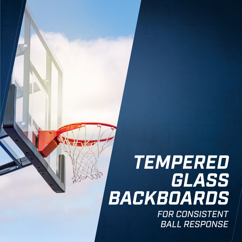 Goalsetter Basketball In Ground Hoop X448 - Tempered Glass Backboards For Consistent Ball Response