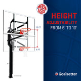 all-american basketball hoop - made in the usa - height adjustability from 6' to 10' feet 60" basketball hoop