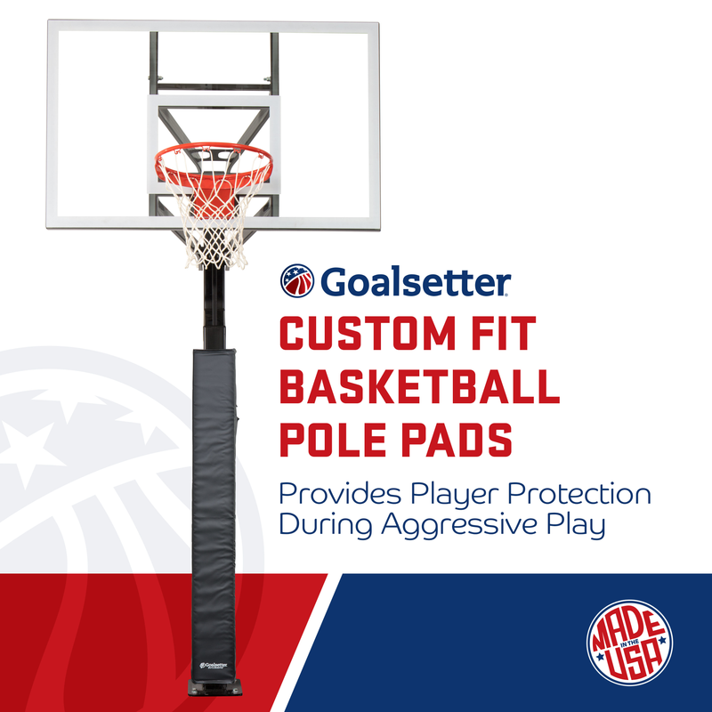 Goalsetter Custom Fitted Pole Padding (5-6" Poles) - Black - Provides Player Protection During Aggressive Play