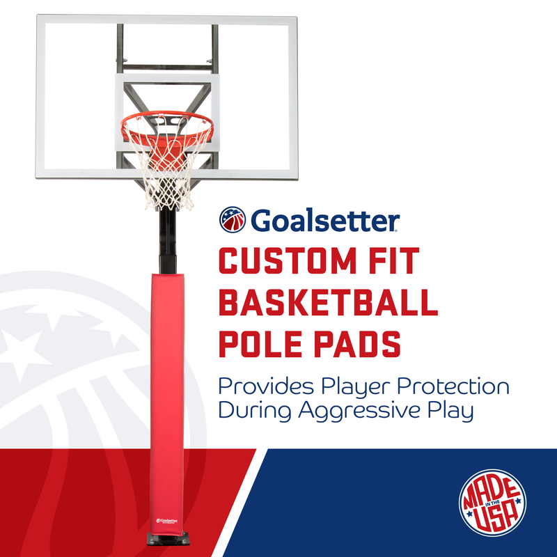 Goalsetter Custom Fitted Pole Padding (5-6" Poles) - Red - Provides Player Protection During Aggressive Play