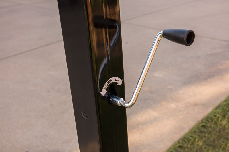 basketball goal crank handle to raise and lower hoop 