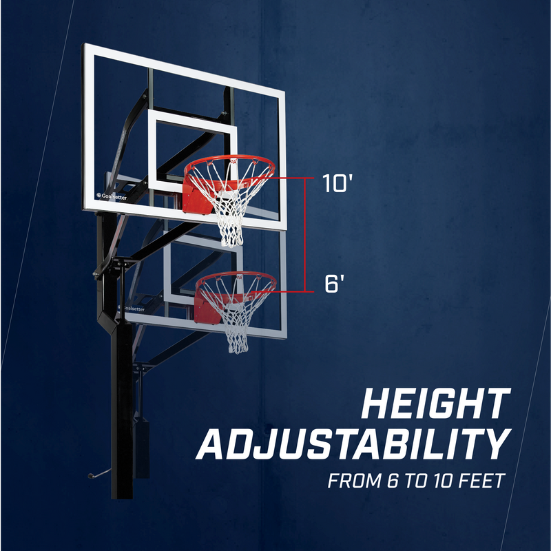 goalsetter all star basketball hoop - height adjustability from 6 to 10 feet