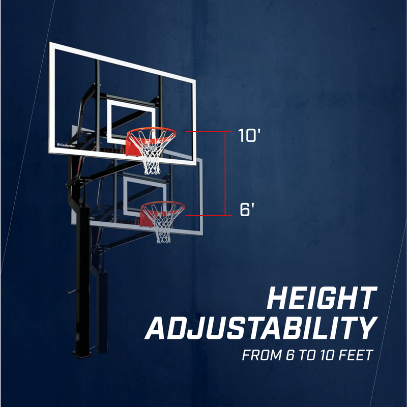 Goalsetter In Ground Basketball Goal -MVP basketball hoop height adjustable from 6 to 10 feet