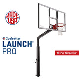 Goalsetter Basketball - Launch Pro 72 inch backboard Glass, Collegiate Breakaway Rim