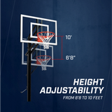 Goalsetter Basketball In Ground Hoop X448 - Height Adjustability from 6'8 to 10 feet