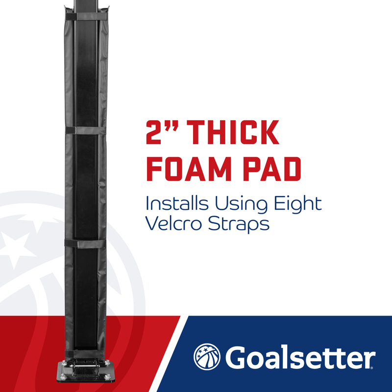 Goalsetter Custom Fitted Pole Padding (5-6" Poles) - 2" Thick Foam Pad - Installs Using Eight Velcro Straps