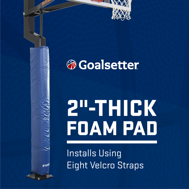 Goalsetter Wrap-Around Pole Padding (4" Poles) - 2" Thick Foam Pad - Installs Using Eight Velcro Straps - Blue