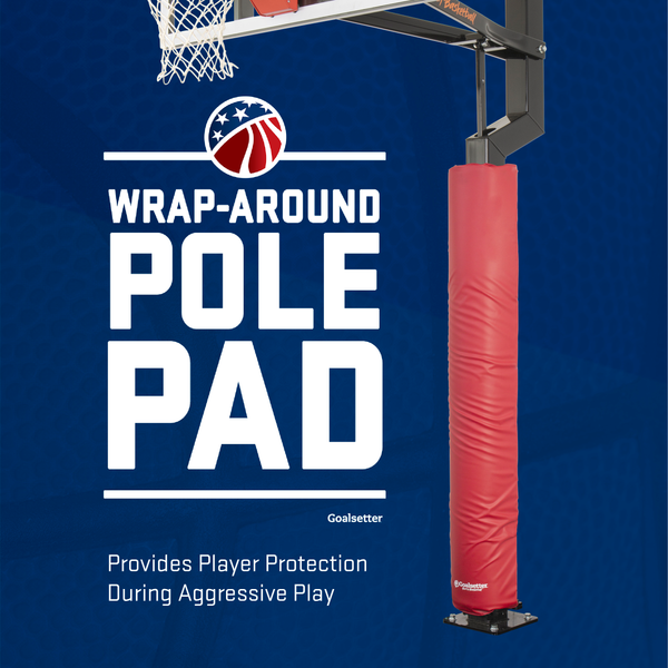 Goalsetter Wrap-Around Pole Padding (4" Poles) - Provides Player Protection During Aggressive Play - Red