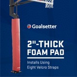 Goalsetter Wrap-Around Pole Padding (4" Poles) - 2" Thick Foam Pad - Installs Using Eight Velcro Straps - Red