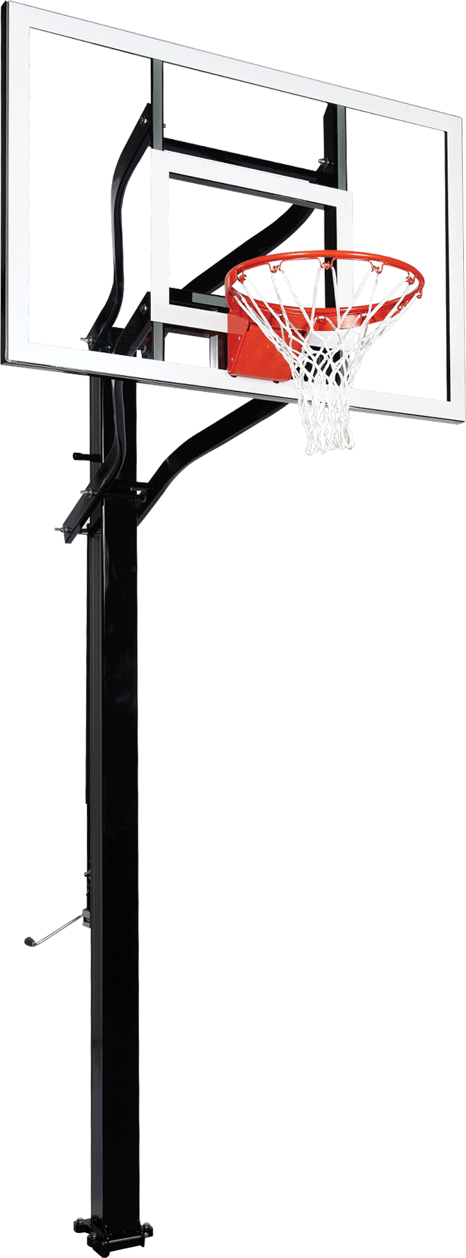 Goalsetter X554 in ground basketball hoop - Glass - Collegiate Breakaway Rim_1